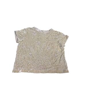 Field Manor Vintage Velvet Beaded Embroidered Sage Green Silk Blend Blouse 14
